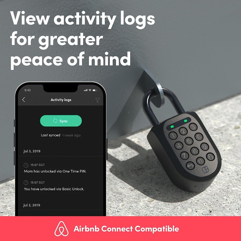 igloohome New Smart Padlock 2 (SP2)  The Toughest Smart Padlock - Generate Access from Anywhere with The Mobile app (iOS/Android) - No WiFi Needed  Waterproof & Rechargeable - Image 4